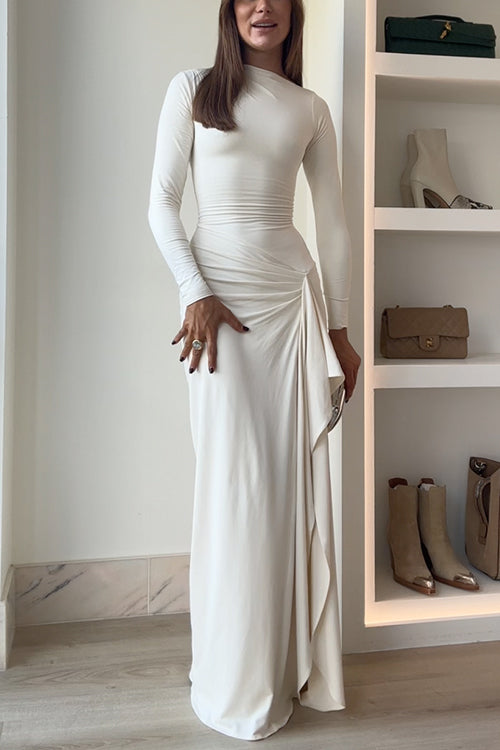 Indie™ | Draped Slit Maxi Dress