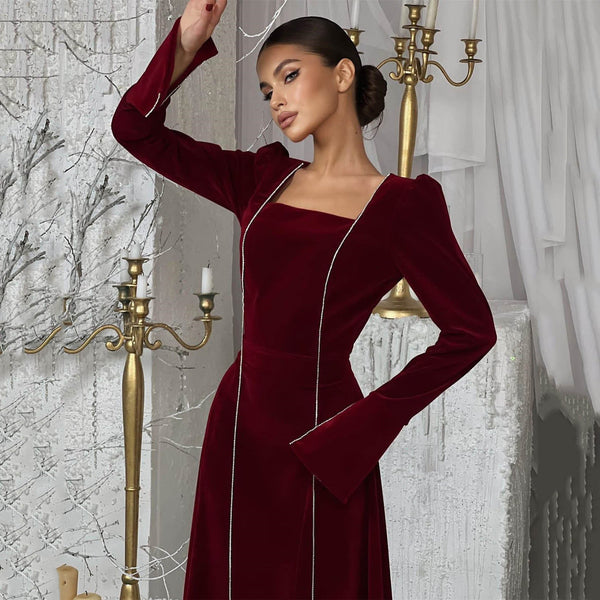 Faye™ | Velvet Long Dress