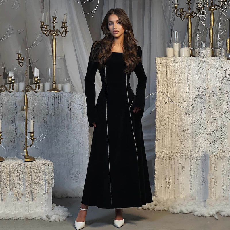 Faye™ | Velvet Long Dress