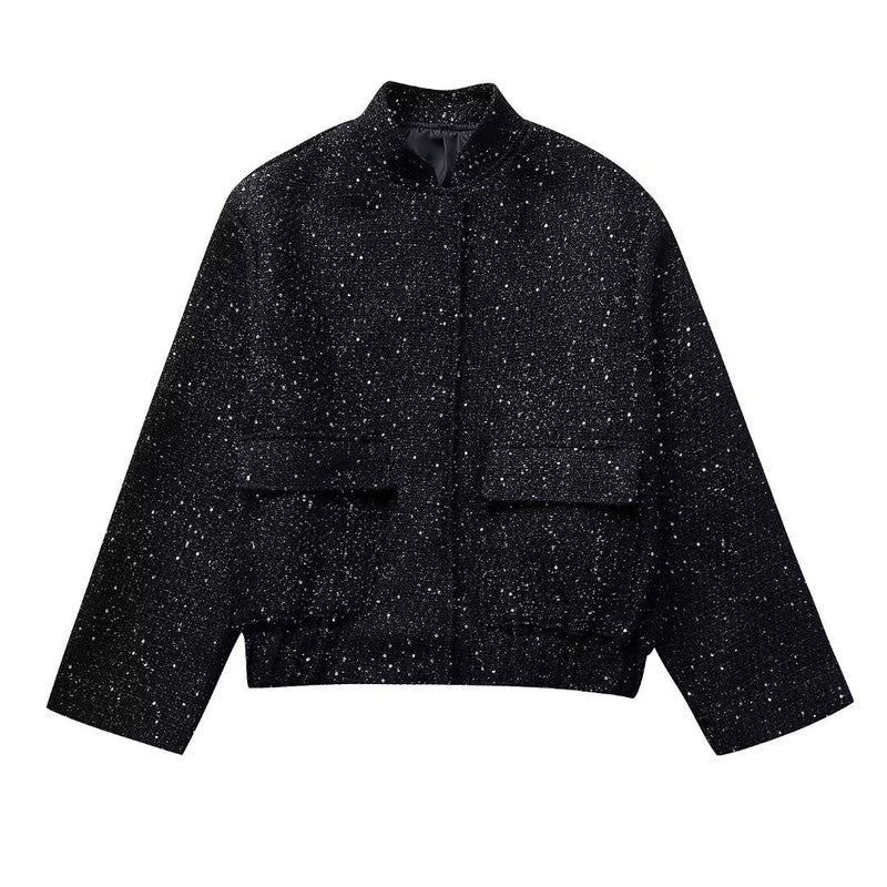 Talia™ | Sequined Glitter Long Sleeve Jacket