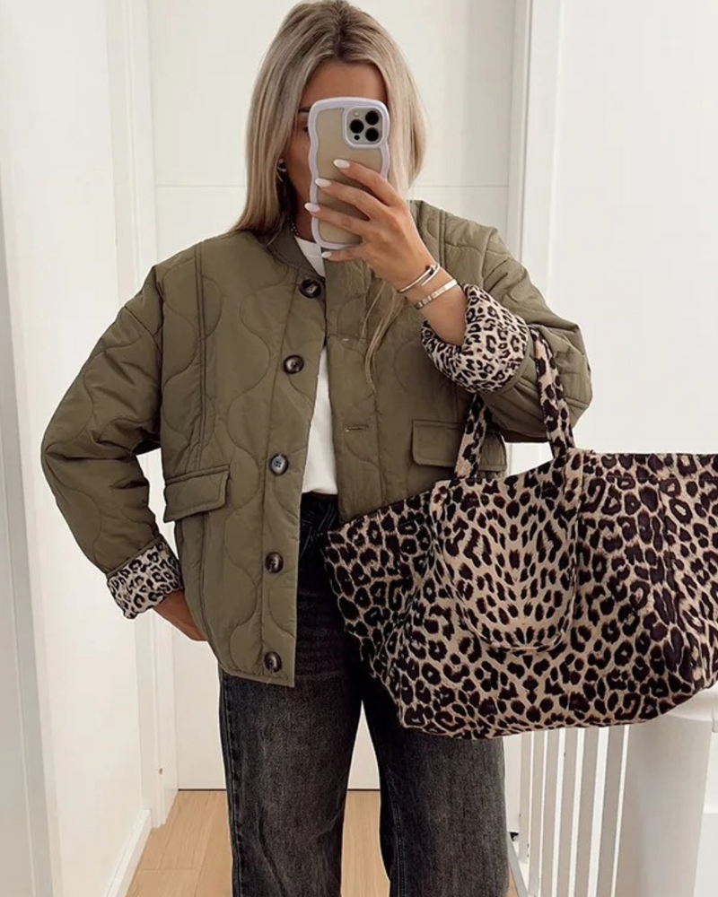 Luna™ | Leopard Bomber Jacket