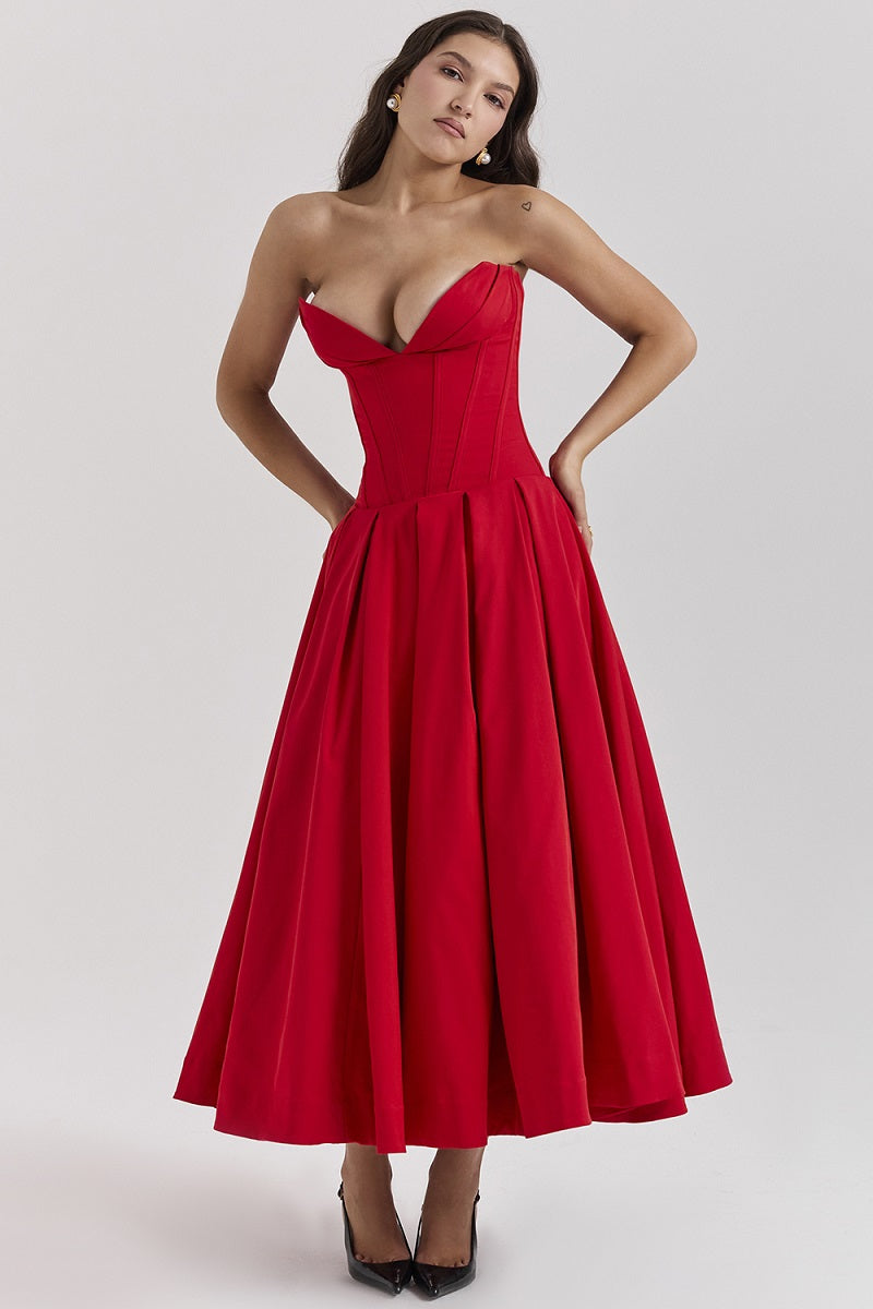 Tia™ | Strapless Midi Dress