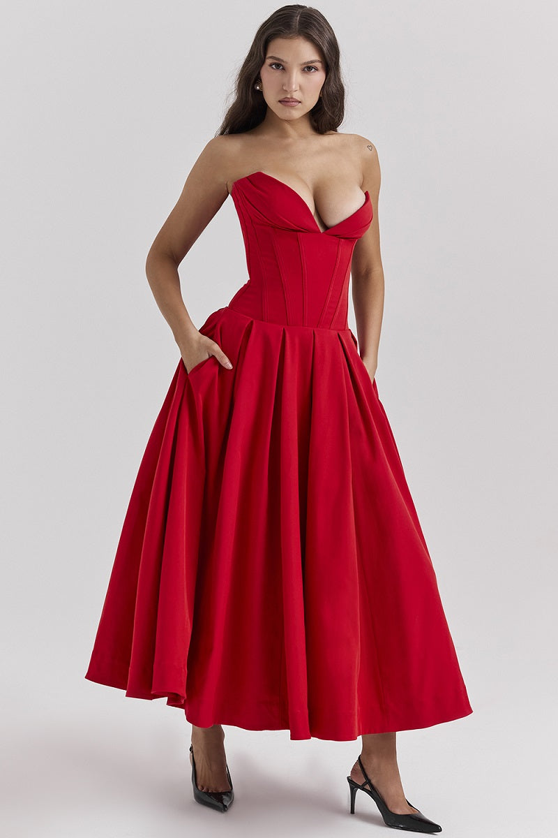 Tia™ | Strapless Midi Dress