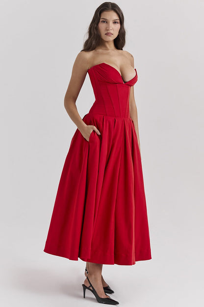 Tia™ | Strapless Midi Dress