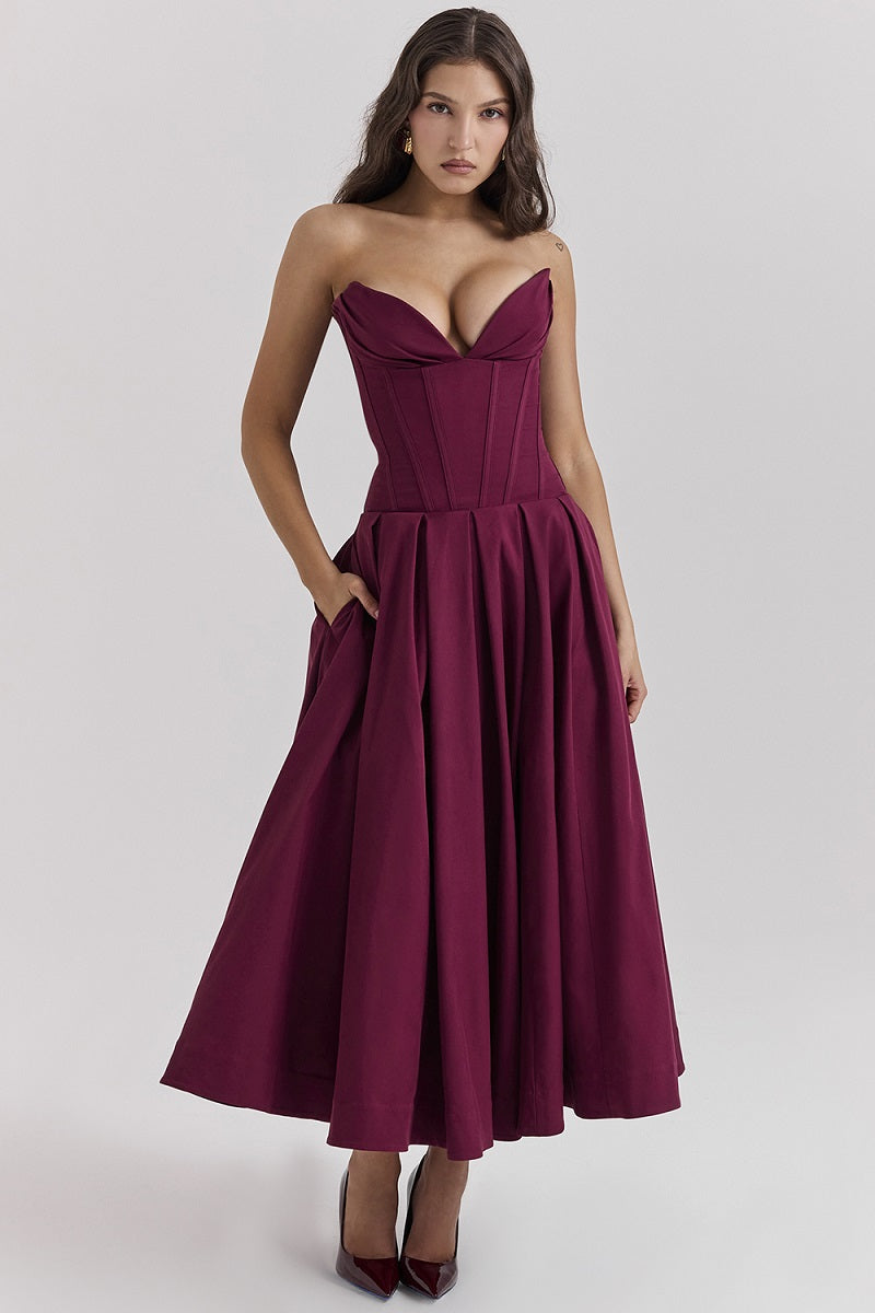 Tia™ | Strapless Midi Dress