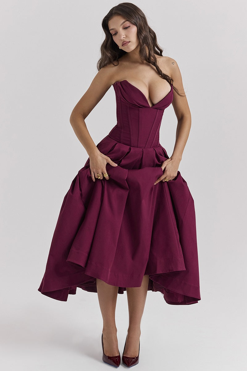 Tia™ | Strapless Midi Dress