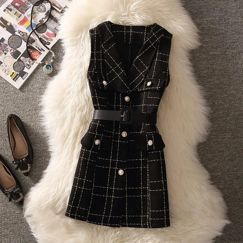 Lucy™ | Plaid Tweed Jacket Dress