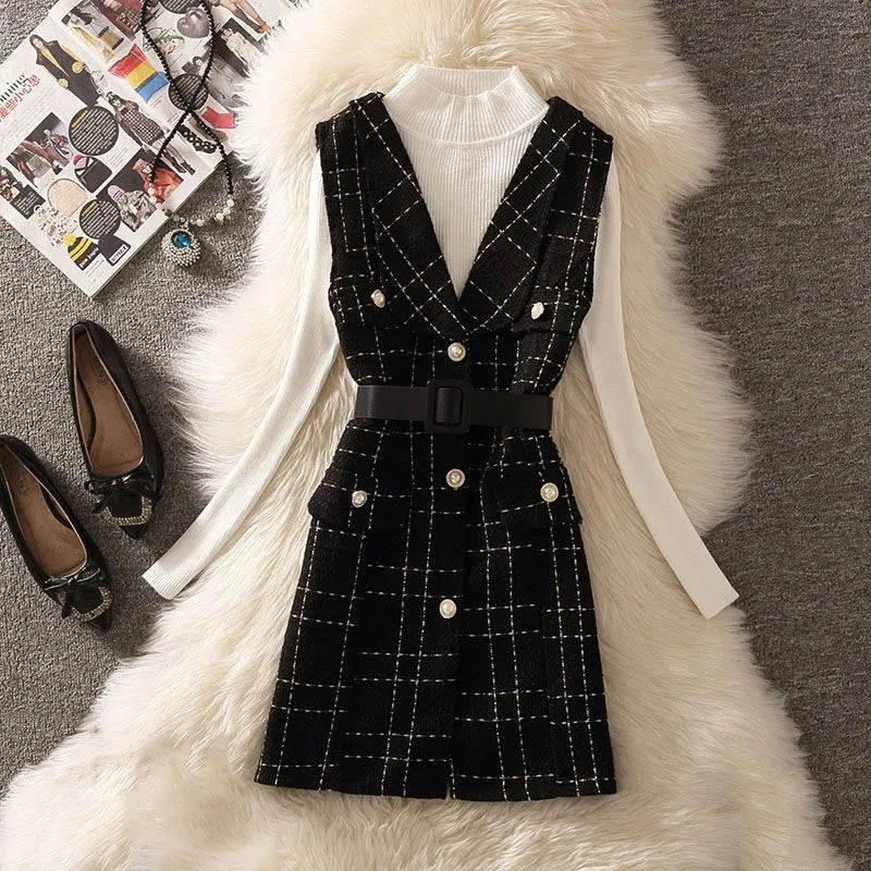 Lucy™ | Plaid Tweed Jacket Dress